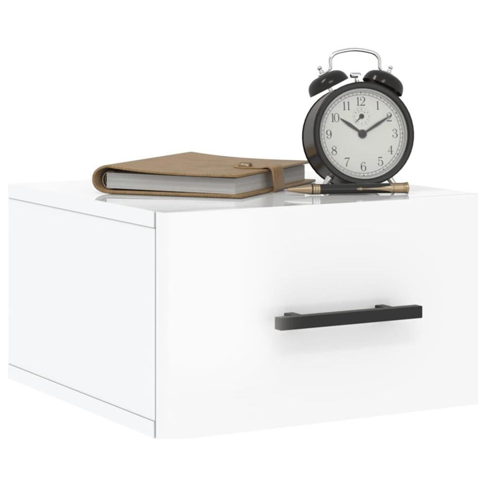 Comodini A Muro 2 Pz Bianco Lucido 35x35x20 Cm - Foto 3