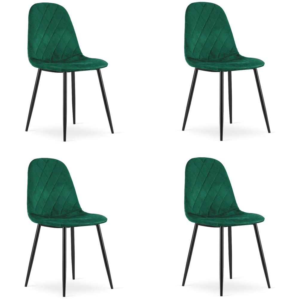 Sedia DAPI - Velluto verde scuro moderno x 4 - Foto 1