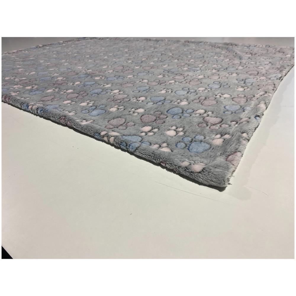 Coperta in pile 70x50 cm grigia con zampe colorate Coperta per cani - Foto 9