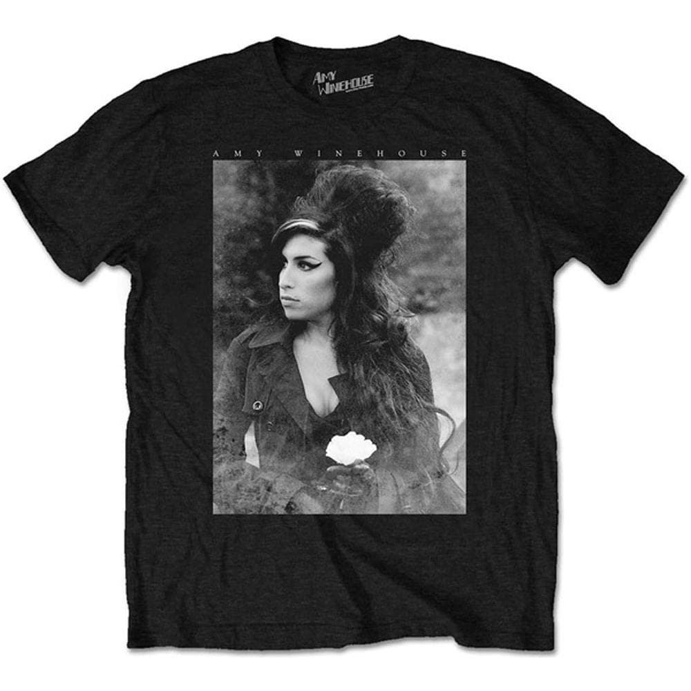 Amy Winehouse - Flower Portrait Black (T-Shirt Unisex Tg. XL)  - Foto 1