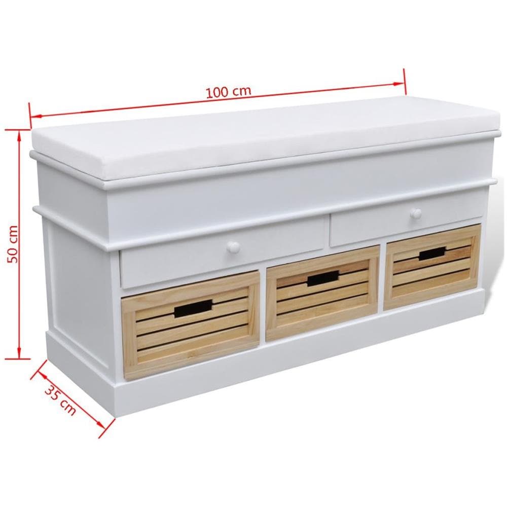 Panchina Stoccaggio Ingresso Bianca, Con Materassino Cassetti E Cesti - Foto 15