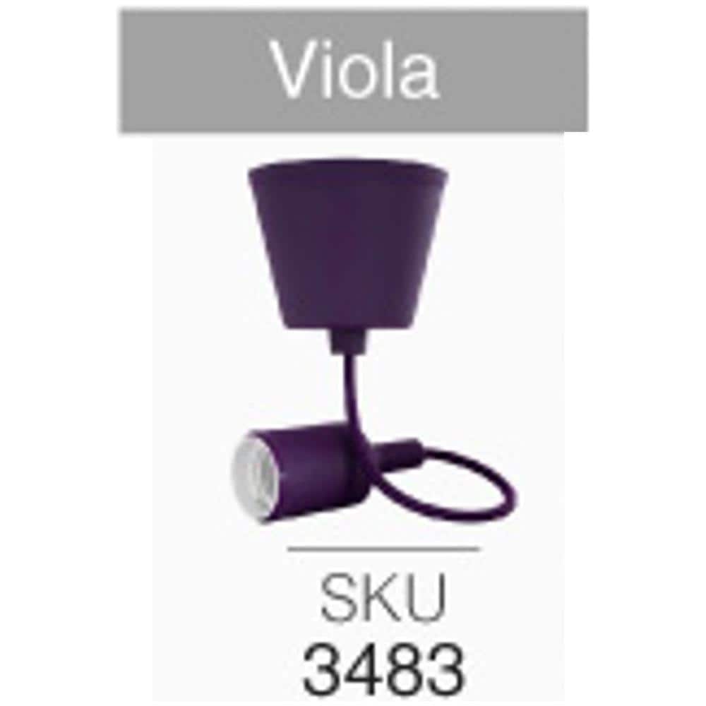 Lampadario Portalampada E27 Colore Viola Vt-7228 3483 - Foto 2