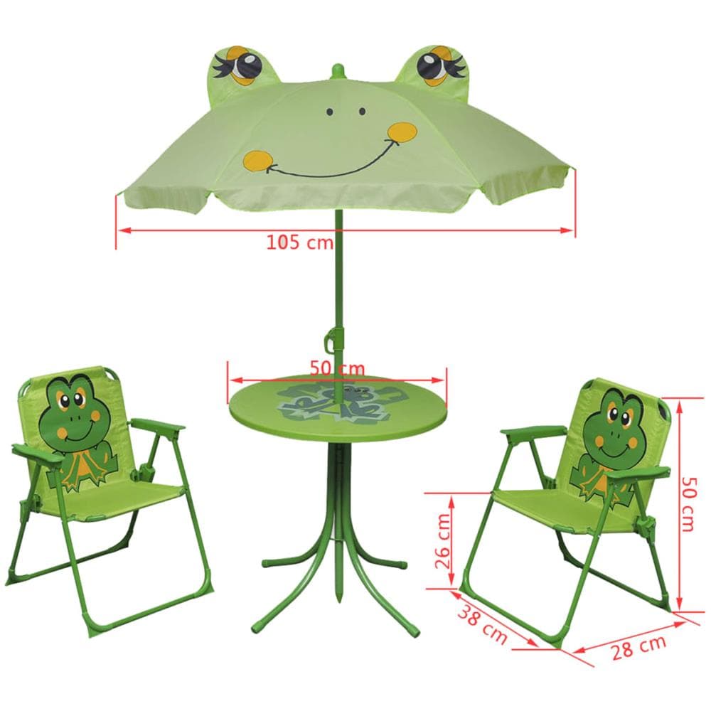 Set da Bistrot da Giardino per Bambini con Ombrellone Verde - Foto 6