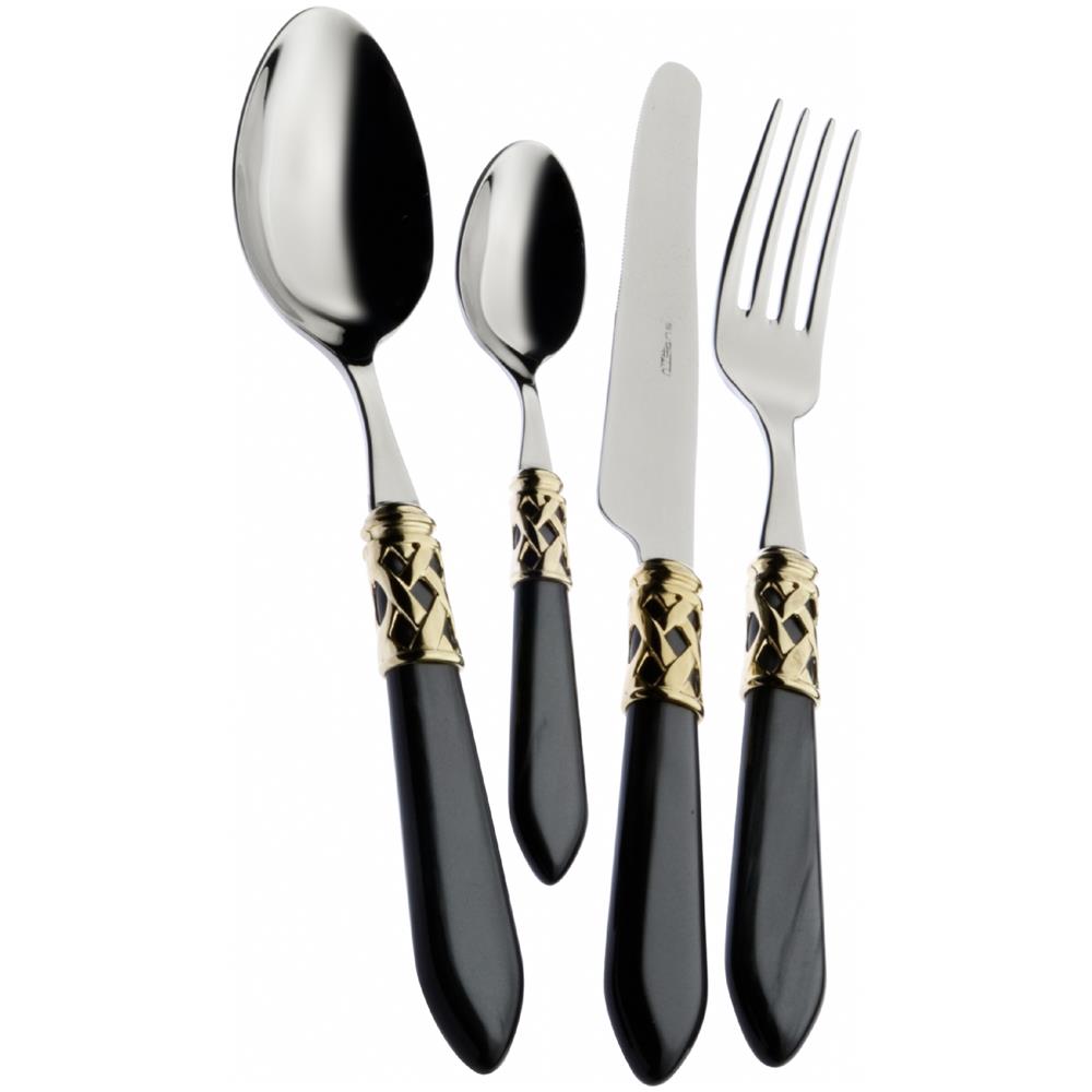 Servizio Posate 24 Pz. ""aladdin"" Nero Gh. Oro - Foto 1