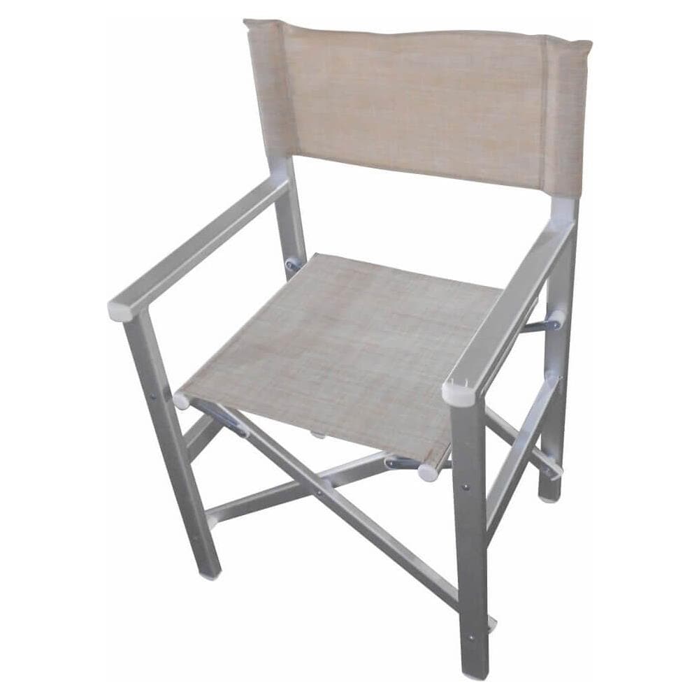 Poltrona Sedia Regista Textilene Bianca Per Campeggio Spiaggia Mare Piscina Giardino Esterno - Foto 3