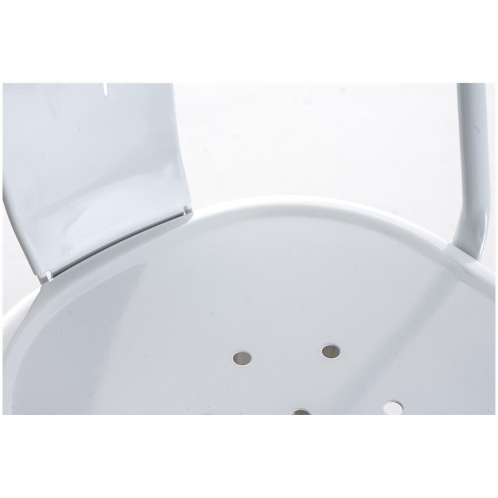 Sedia Impilabile in Metallo Benedikt - Sedia Bar o Cucina Stile Industria - Sedia Pranzo Design Scandinavo Laccata con Alto Schienale I Altezza Seduta 46 cm I Portata Max 200 kg Bianco - Foto 5