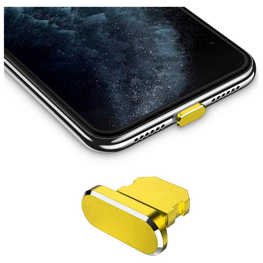 Cappuccio Protettivo Compatibile Con Apple Iphone In Giallo - Spina Di Protezione Dalla Polvere Spina Per La Porta Di Ricarica Antipolvere - Foto 1