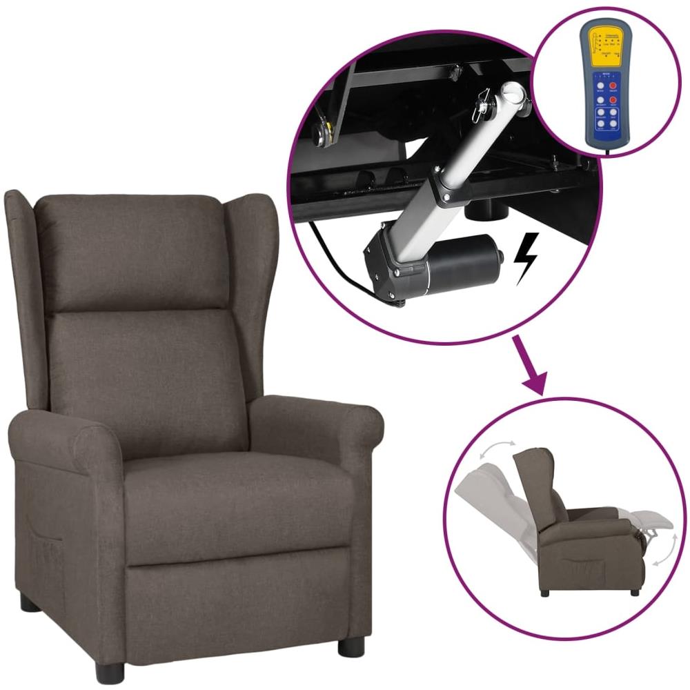 Poltrona Massaggiante Reclinabile Marrone In Tessuto - Foto 1