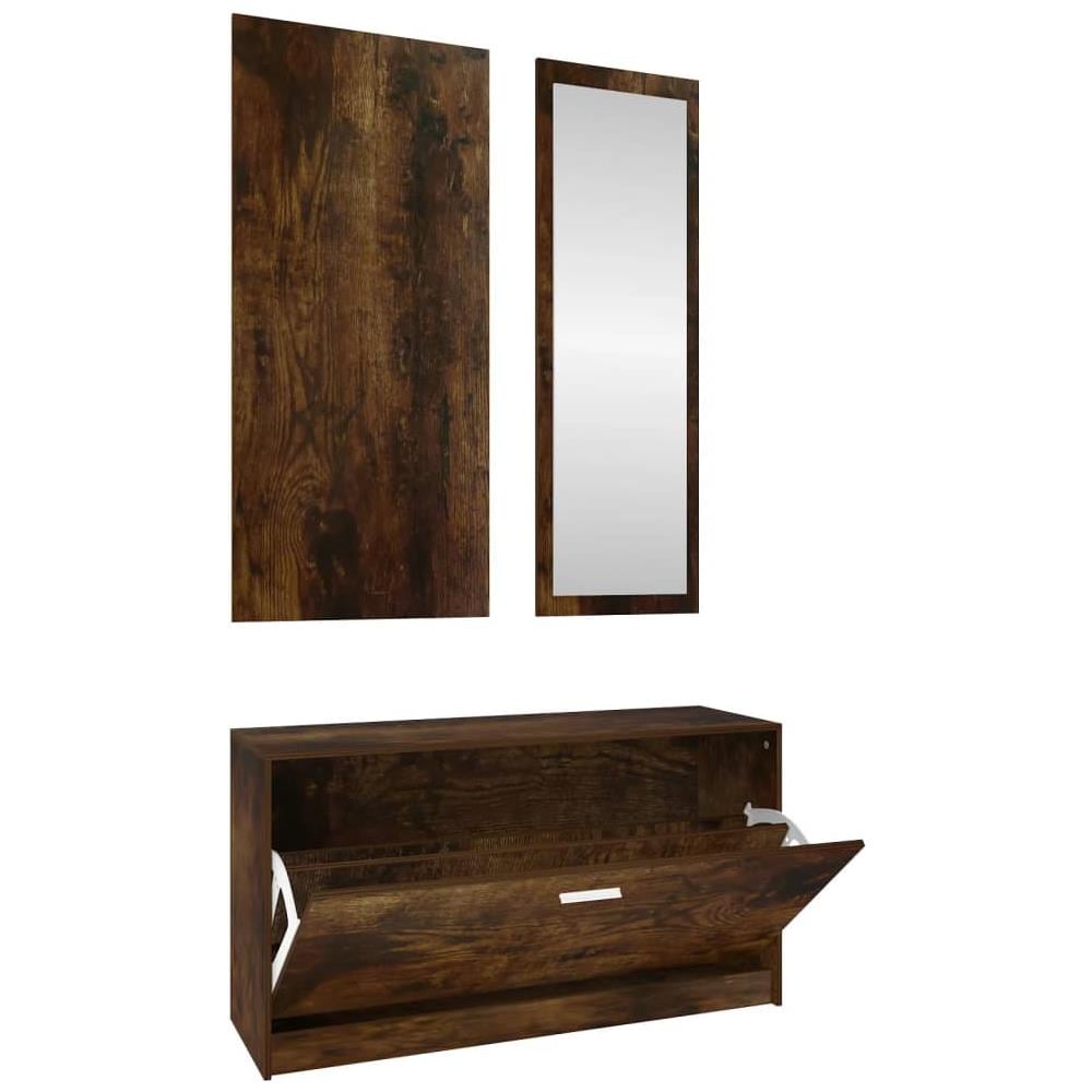 Set Scarpiere 3 In 1 Rovere Fumo In Legno Multistrato - Foto 2