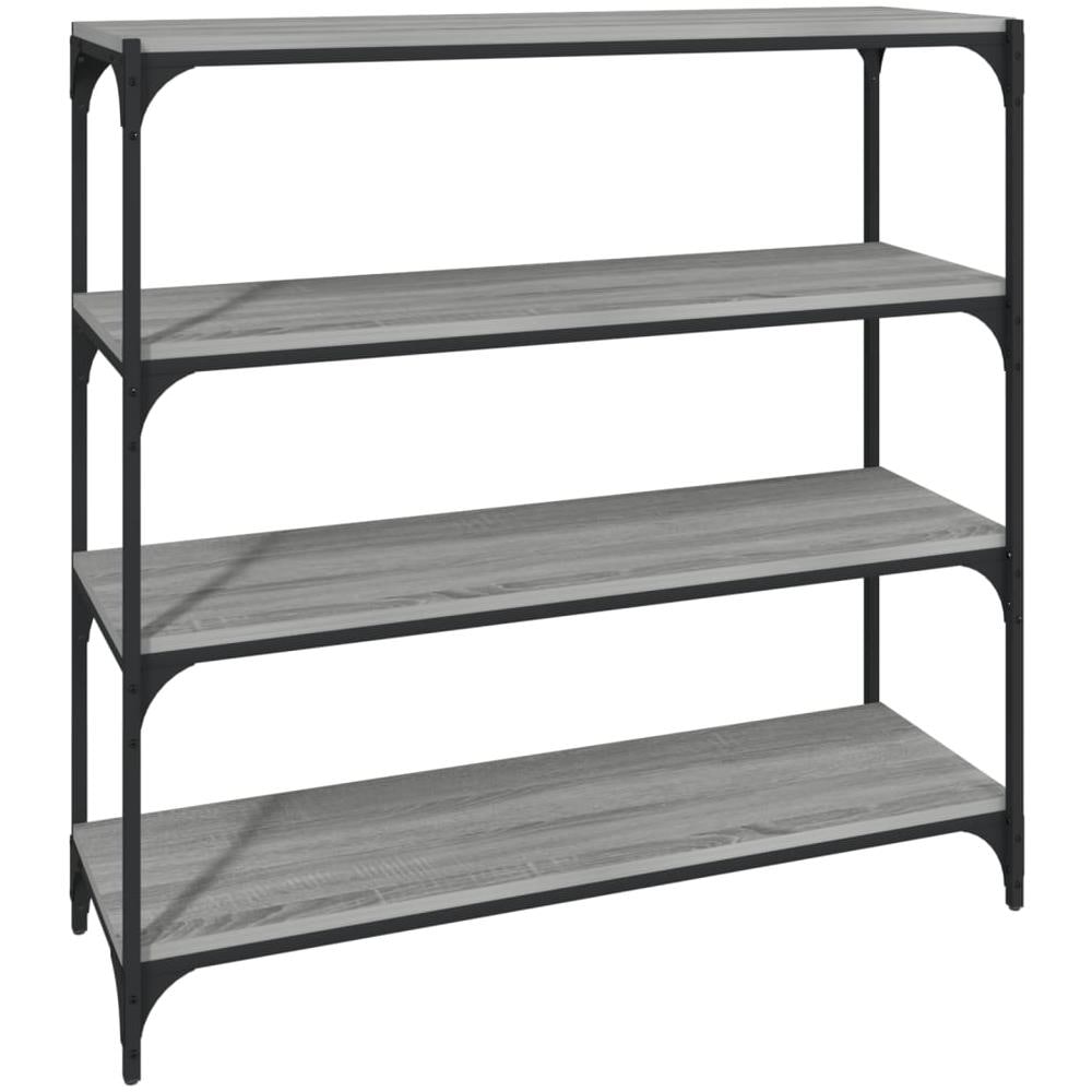 Libreria Grigio Sonoma 100x33x100cm Legno Multistrato E Acciaio - Foto 2