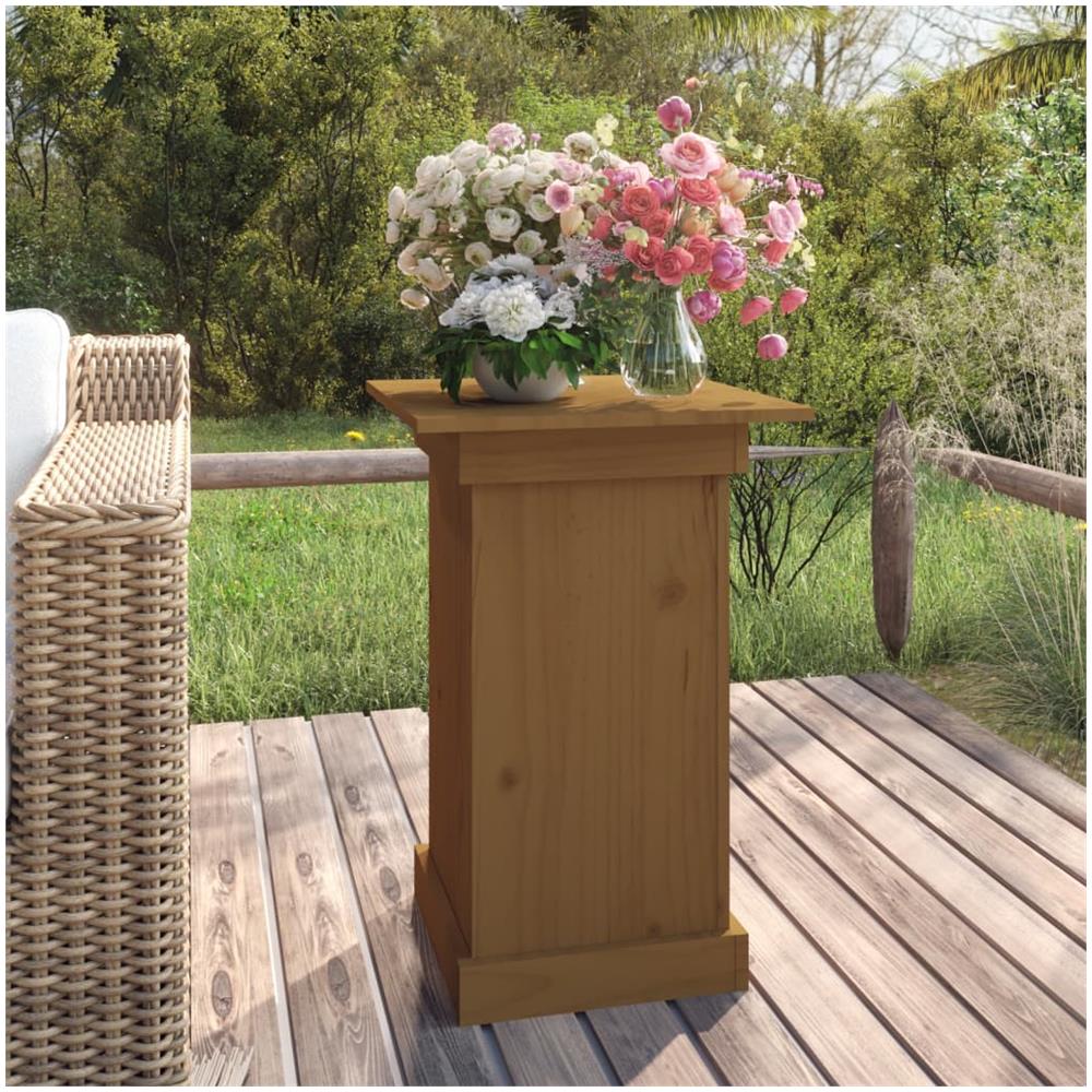 Portafiori Marrone Miele 40x40x60 Cm In Legno Massello Di Pino - Foto 1