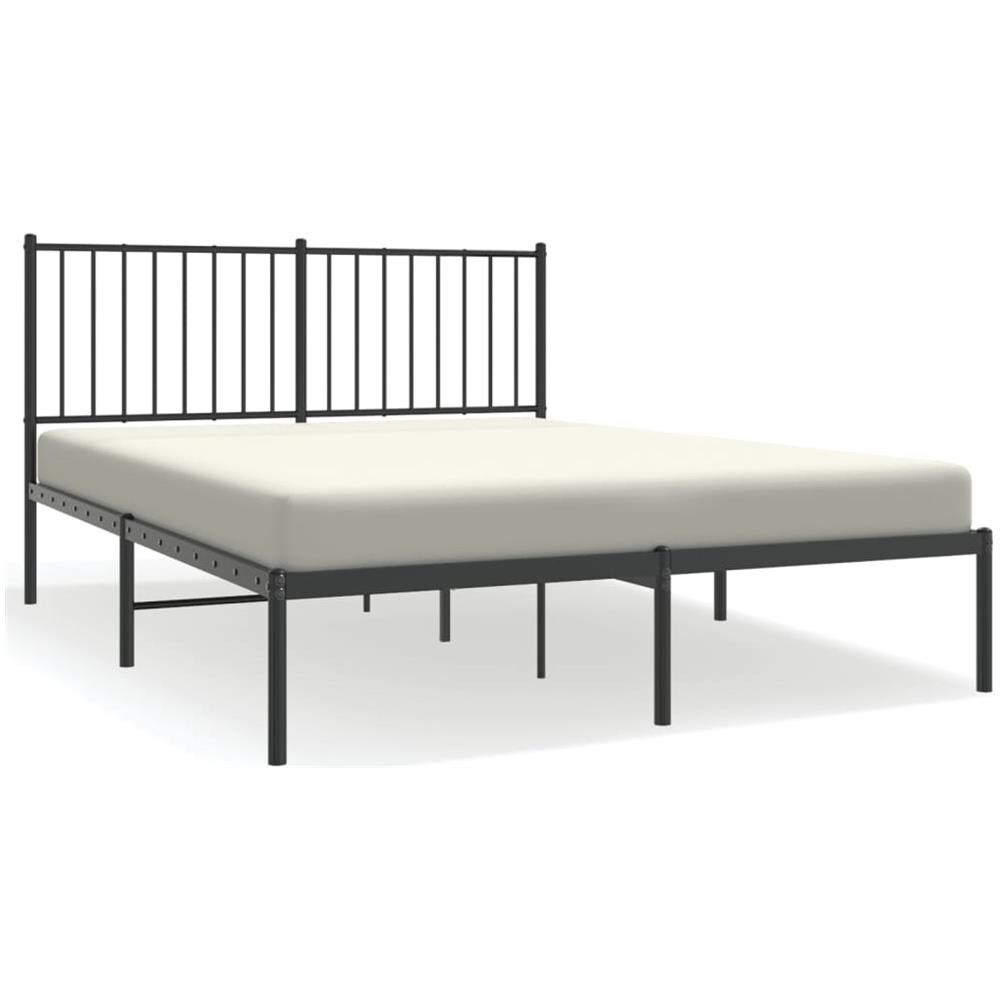 Giroletto Con Testiera In Metallo Nero 135x190 Cm - Foto 1