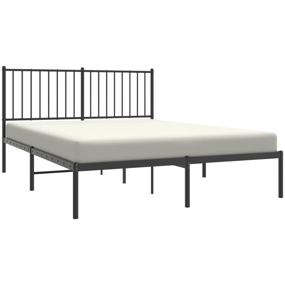 Giroletto Con Testiera In Metallo Nero 135x190 Cm - Foto 2