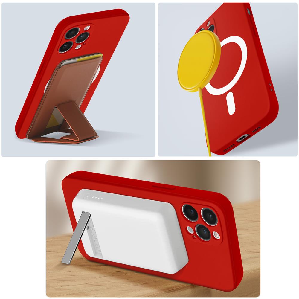 Cover Magsafe Per Iphone 12 Pro Max Soft-touch Bordi Rialzati Anti-shock Rossa - Foto 2