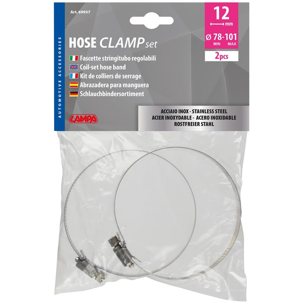Fascette Stringitubo In Acciaio Inox - Set 2 Pz - ? 12 Mm - ? 78-101 Mm - Foto 2