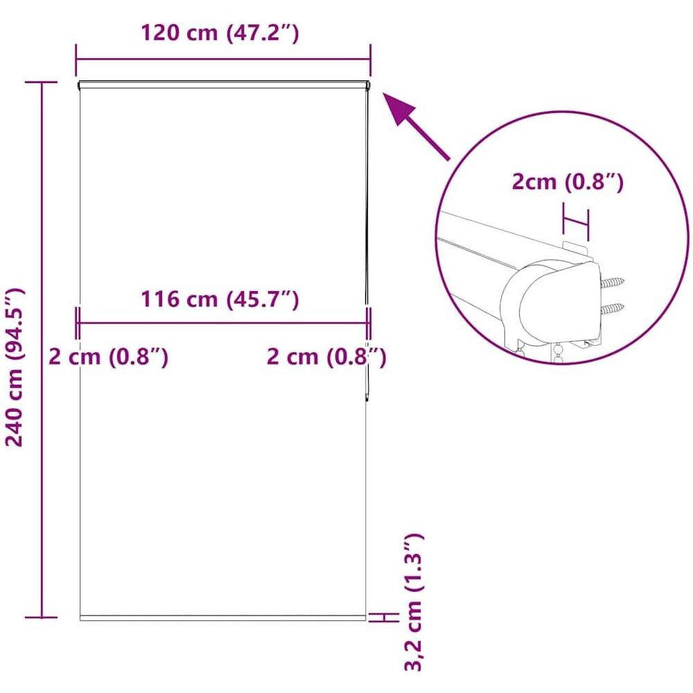 Tenda a Rullo Doccia con Cassonetto 120x240cm Larghezza Tessuto - Foto 10