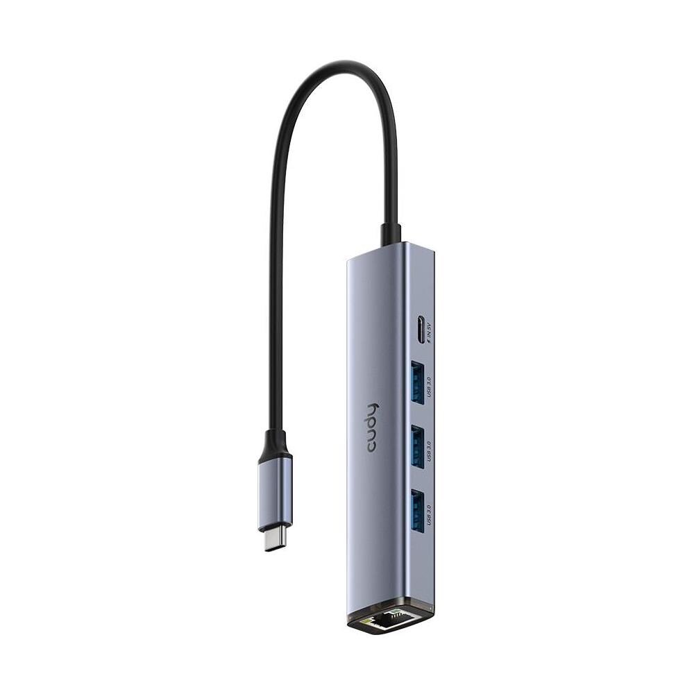 HUB USB CUDY 6P 1XUSB-A 5GBPS / 3XUSB -A 3.2 GEN1/1 GIGABIT ETH / 1XUSB-C - Foto 1