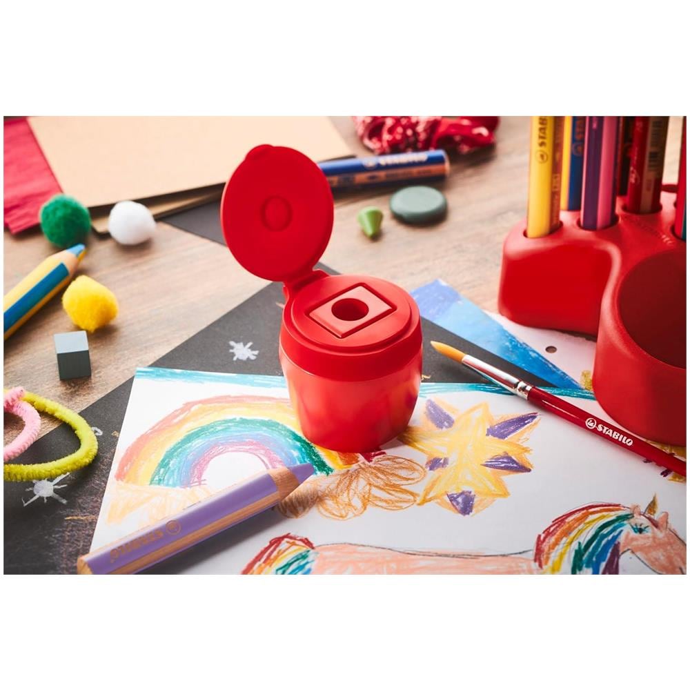 woody 3 in 1 Temperamatite - Temperino per mine spesse XL - Rosso - Foto 2