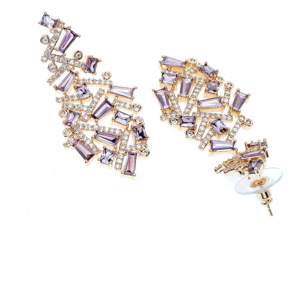 Orecchini a Spirale a Cascata Viola - Foto 2