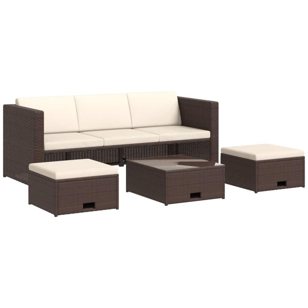 Set Divani Da Giardino 12 Pz In Polirattan Modulare Marrone - Foto 1