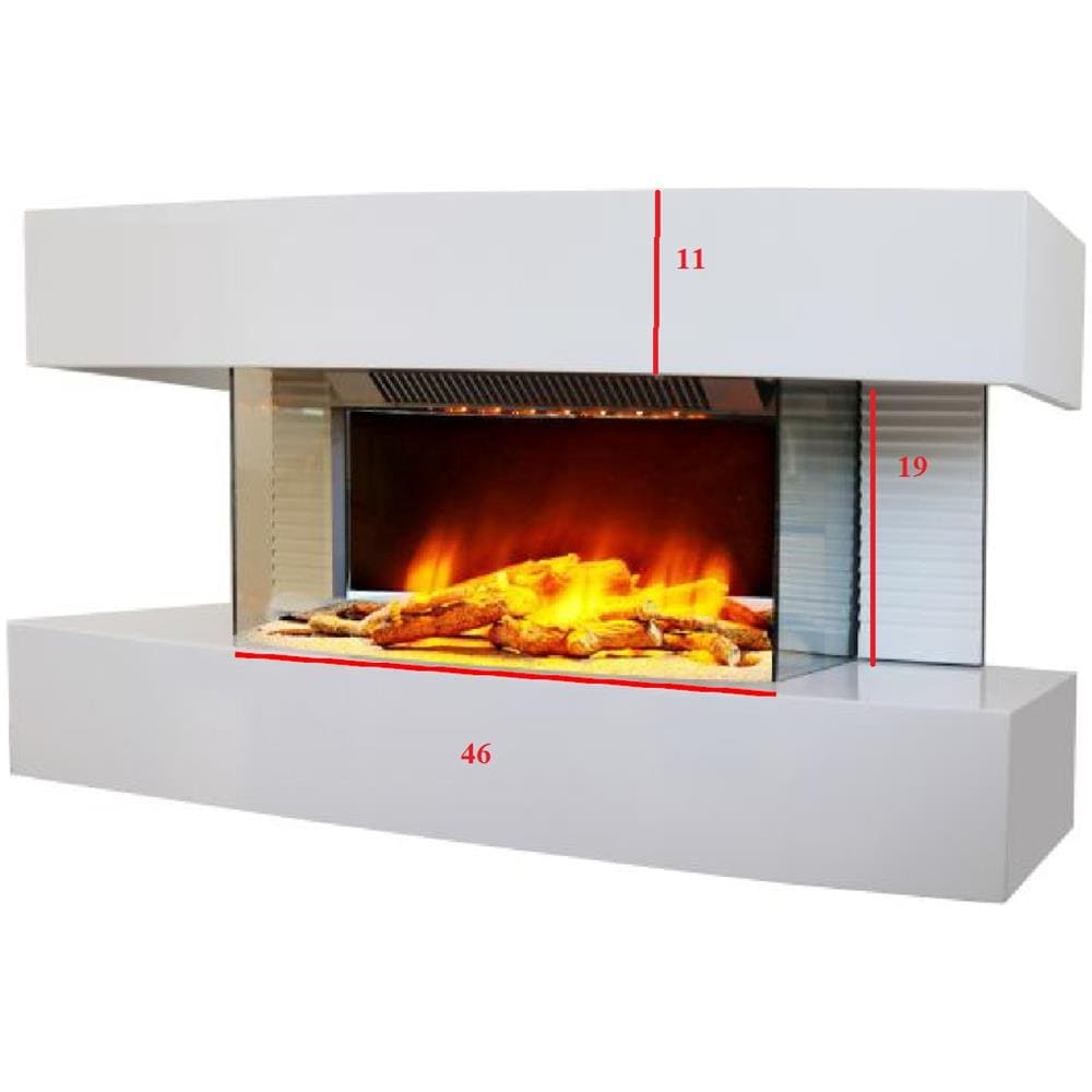 Chemin Arte 185 Caminetto Da Pavimento Con Potenza 2000w A Led, Bianco - Foto 2