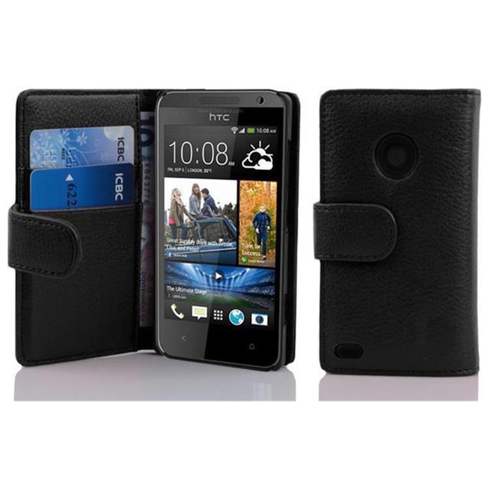 Cadorabo Custodia Compatibile Con Htc Desire 300 In Nero Ossido - Coperchio Protettivo In Ecopelle Testurizzata E Tasca Per Carte Di Credito - Foto 1