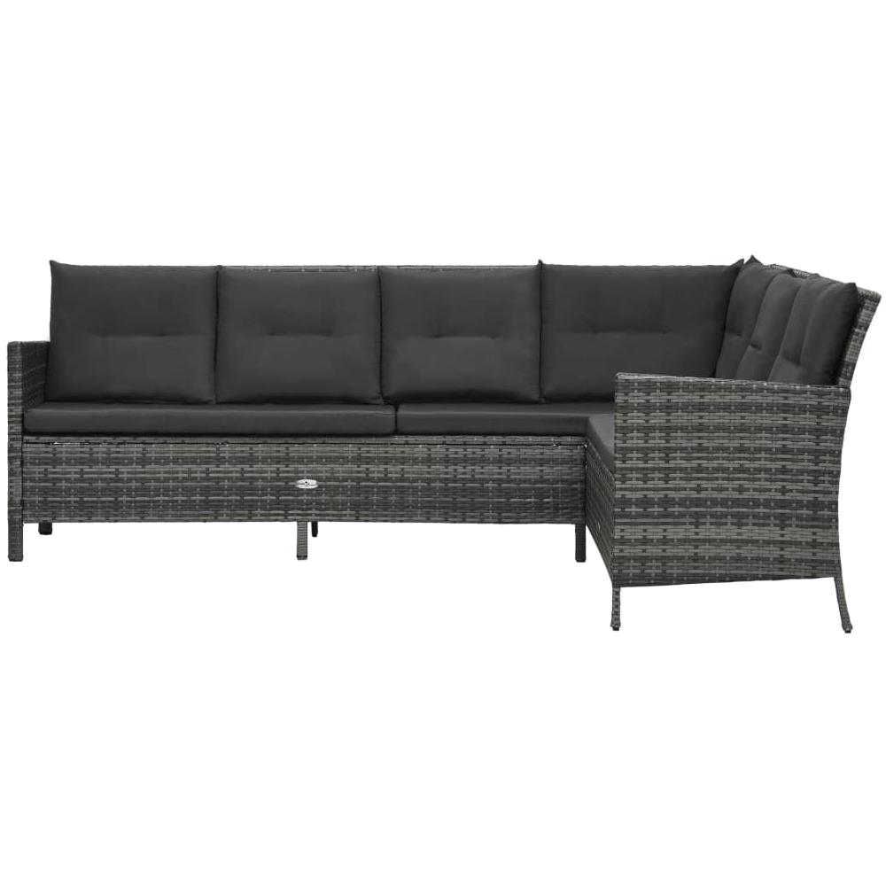 Set Divani Da Giardino 3 Pz Con Cuscini In Polyrattan Grigio - Foto 2
