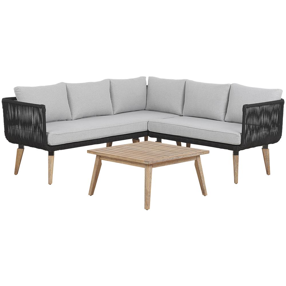 Set Da Giardino In Legno Acrilico Grigio-marrone Alcamo - Foto 1