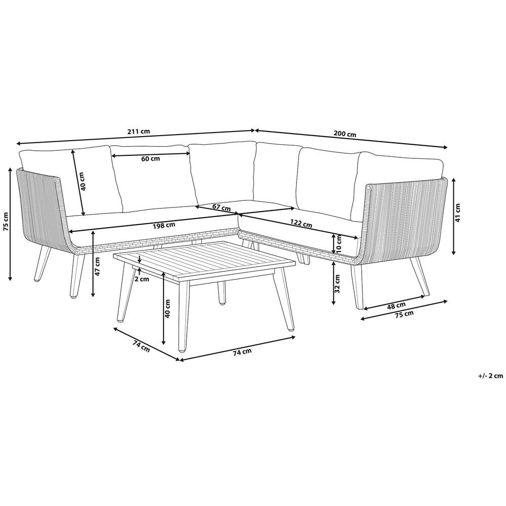 Set Da Giardino In Legno Acrilico Grigio-marrone Alcamo - Foto 2