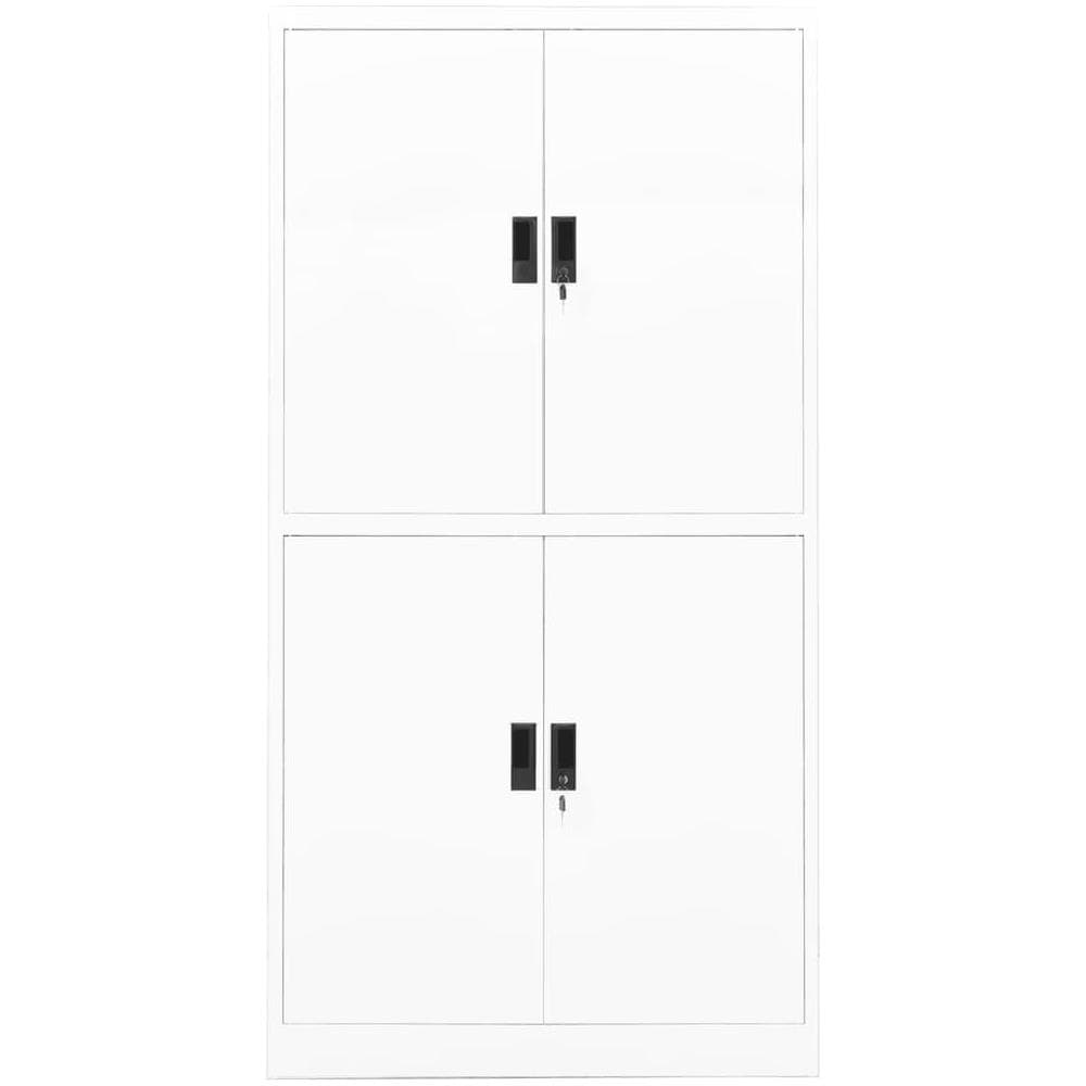 Armadio Per Ufficio Bianco 90x40x180 Cm In Acciaio - Foto 3