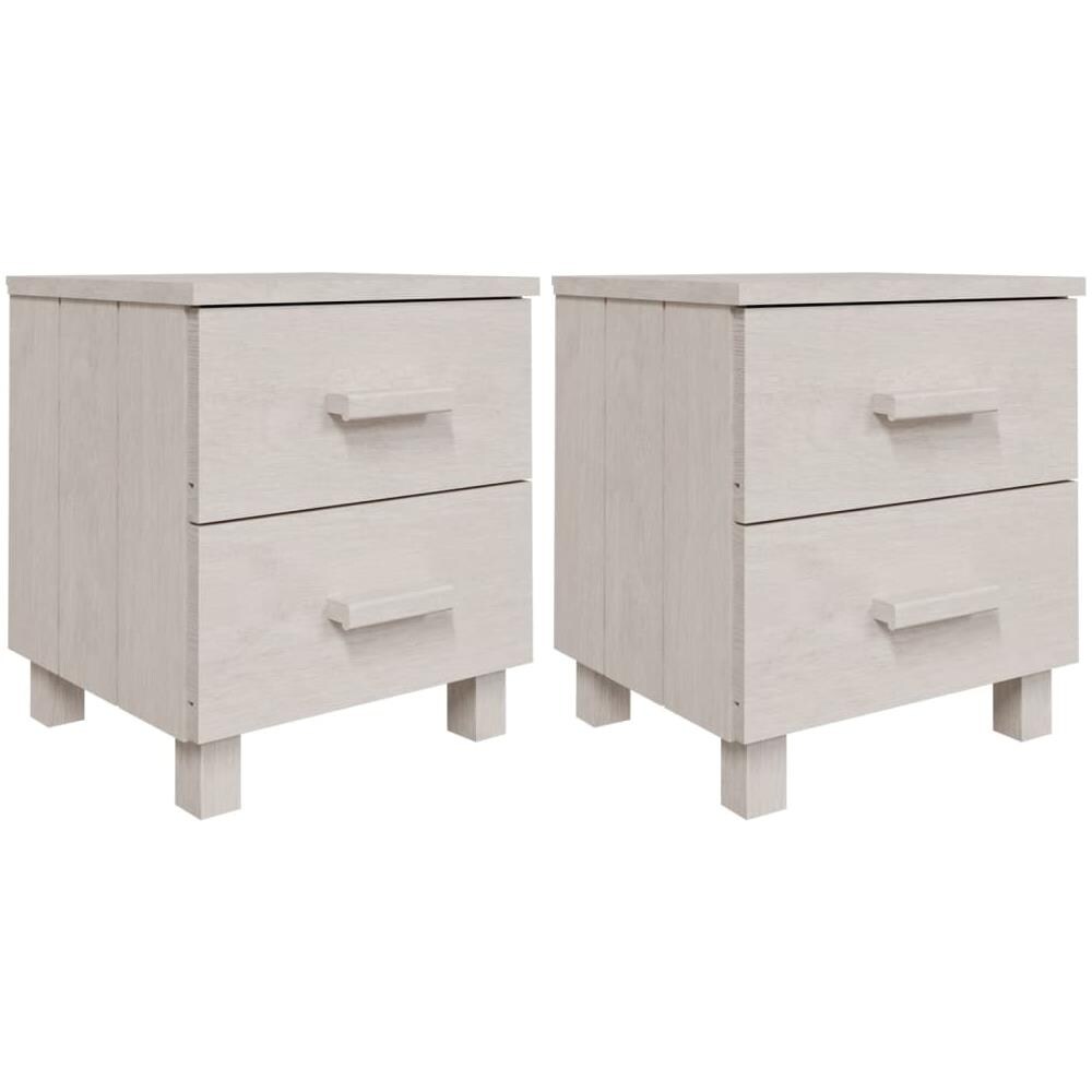 Comodini 2 Pz Bianchi 40x35x44,5 Cm In Legno Massello Di Pino - Foto 2