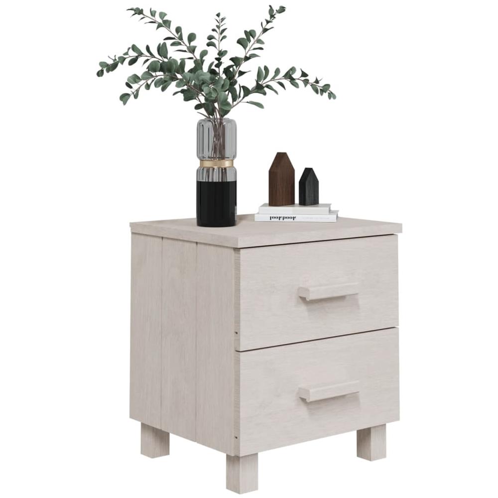 Comodini 2 Pz Bianchi 40x35x44,5 Cm In Legno Massello Di Pino - Foto 3