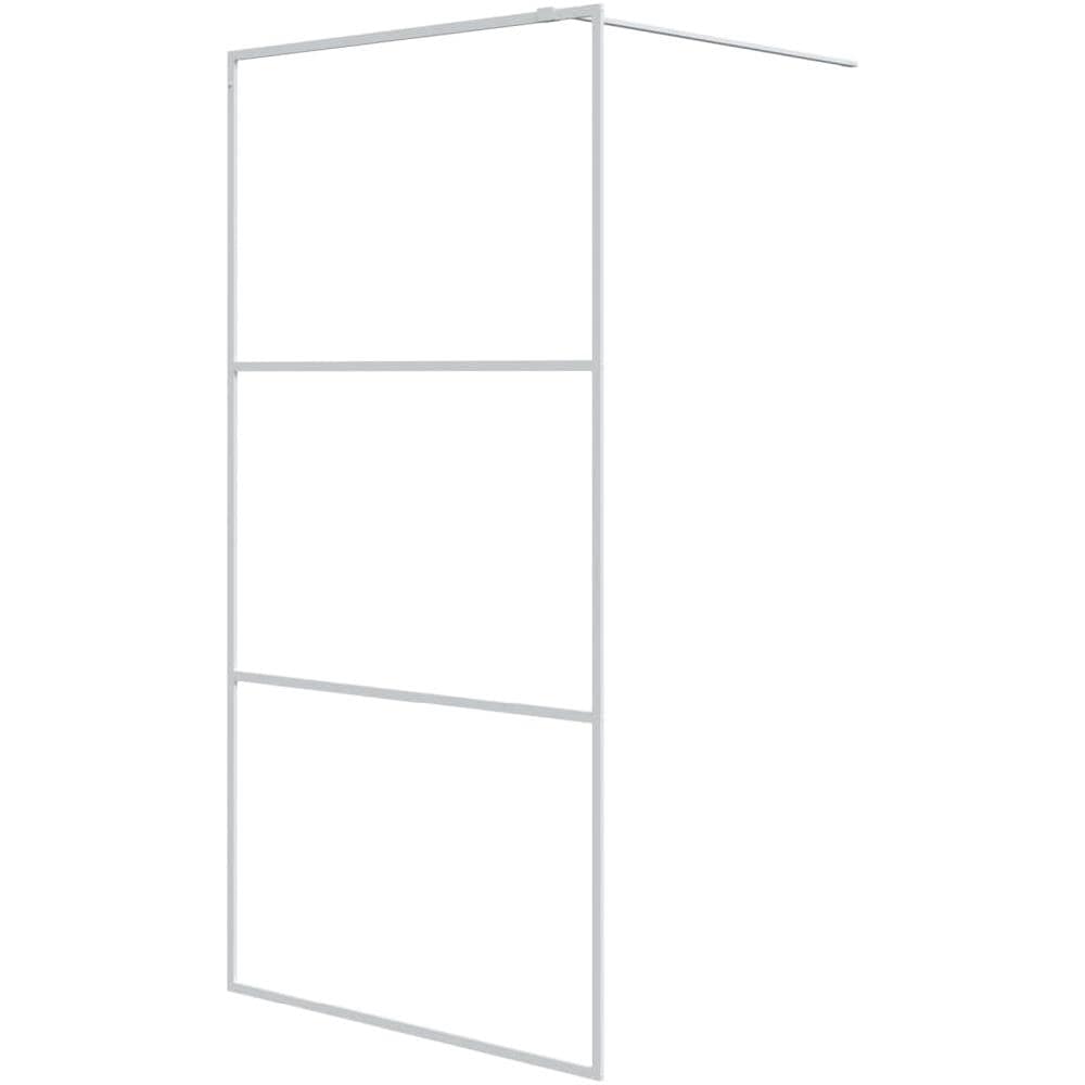 Parete Doccia Walk In Bianca 100x195 Cm Vetro Trasparente Esg - Foto 2