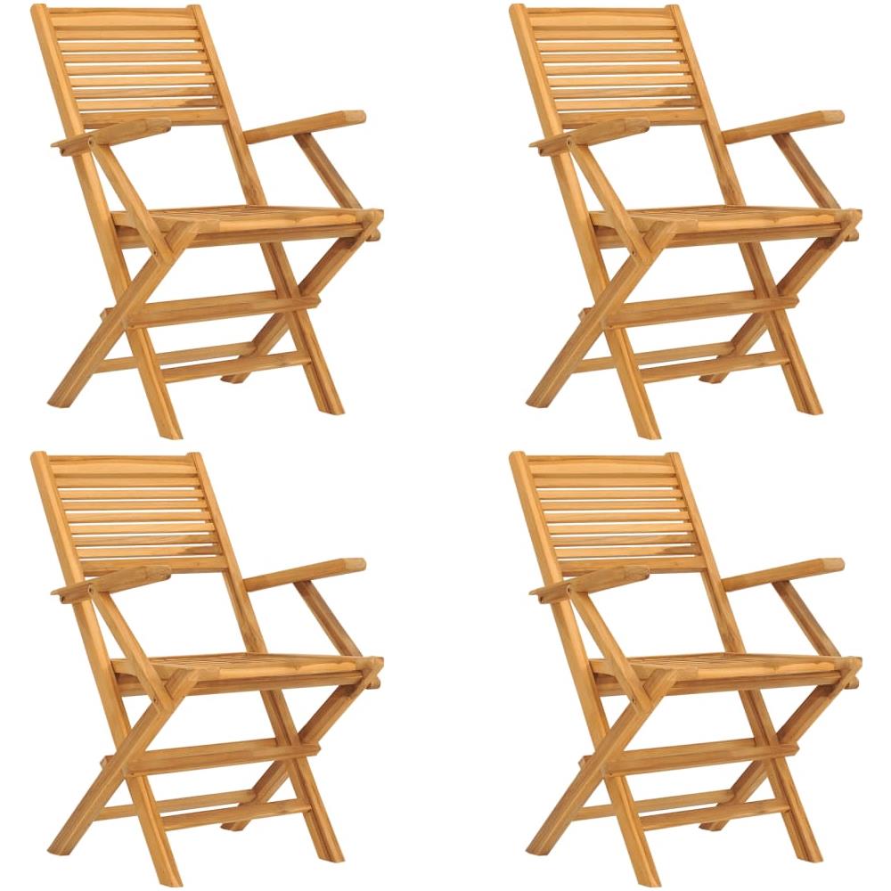 Sedie Da Giardino Pieghevoli 4pz 55x62x90cm Legno Massello Teak - Foto 2