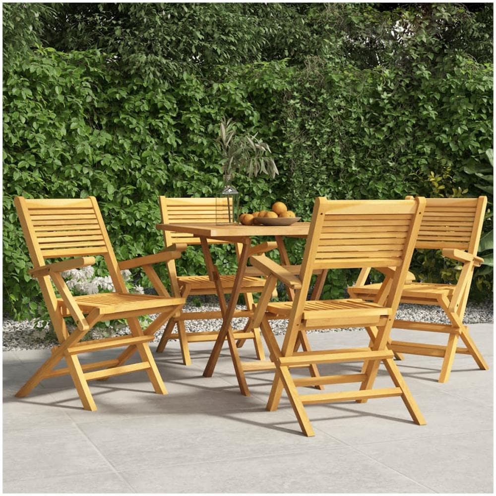 Sedie Da Giardino Pieghevoli 4pz 55x62x90cm Legno Massello Teak - Foto 1