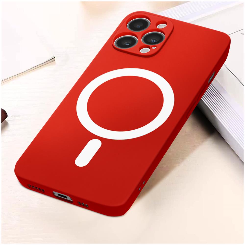 Cover Magsafe Per Iphone 12 Pro Soft-touch Opaca Bordi Rialzati Anti-shock Rossa - Foto 2
