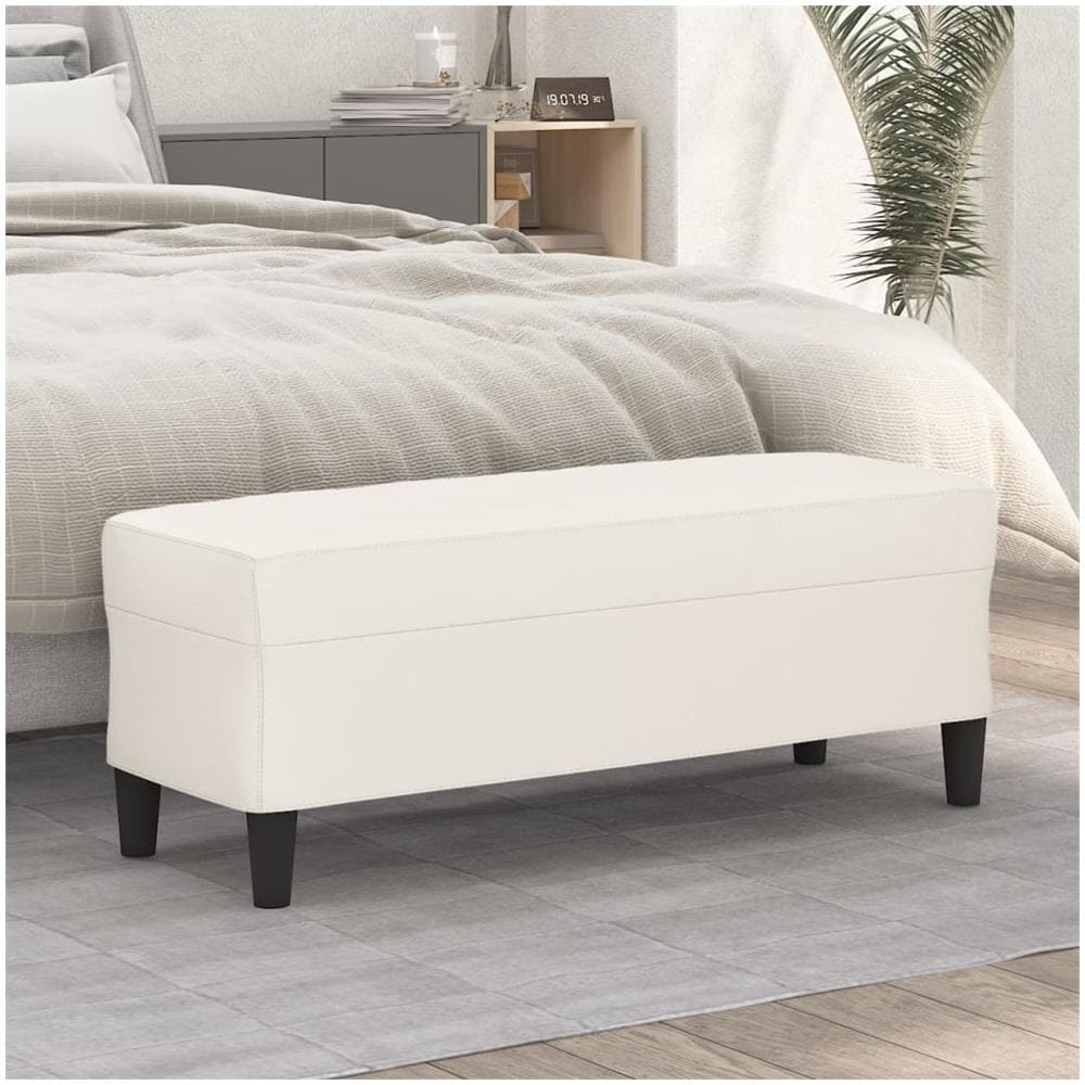 Panca Crema 100x35x41 Cm In Similpelle - Foto 1