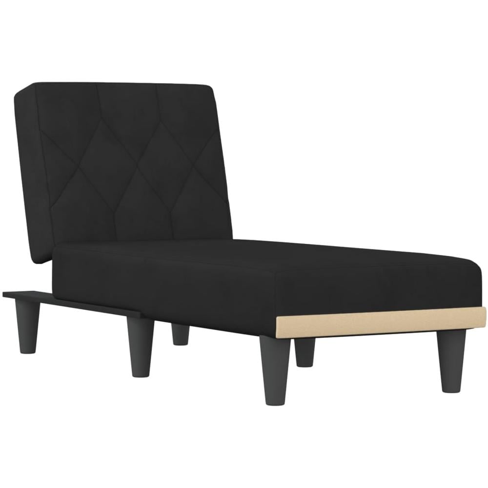 Chaise Longue In Velluto Nero - Foto 2