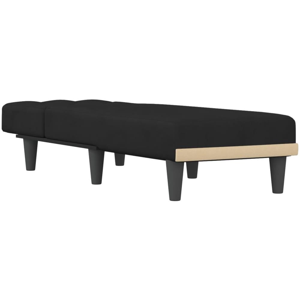 Chaise Longue In Velluto Nero - Foto 3