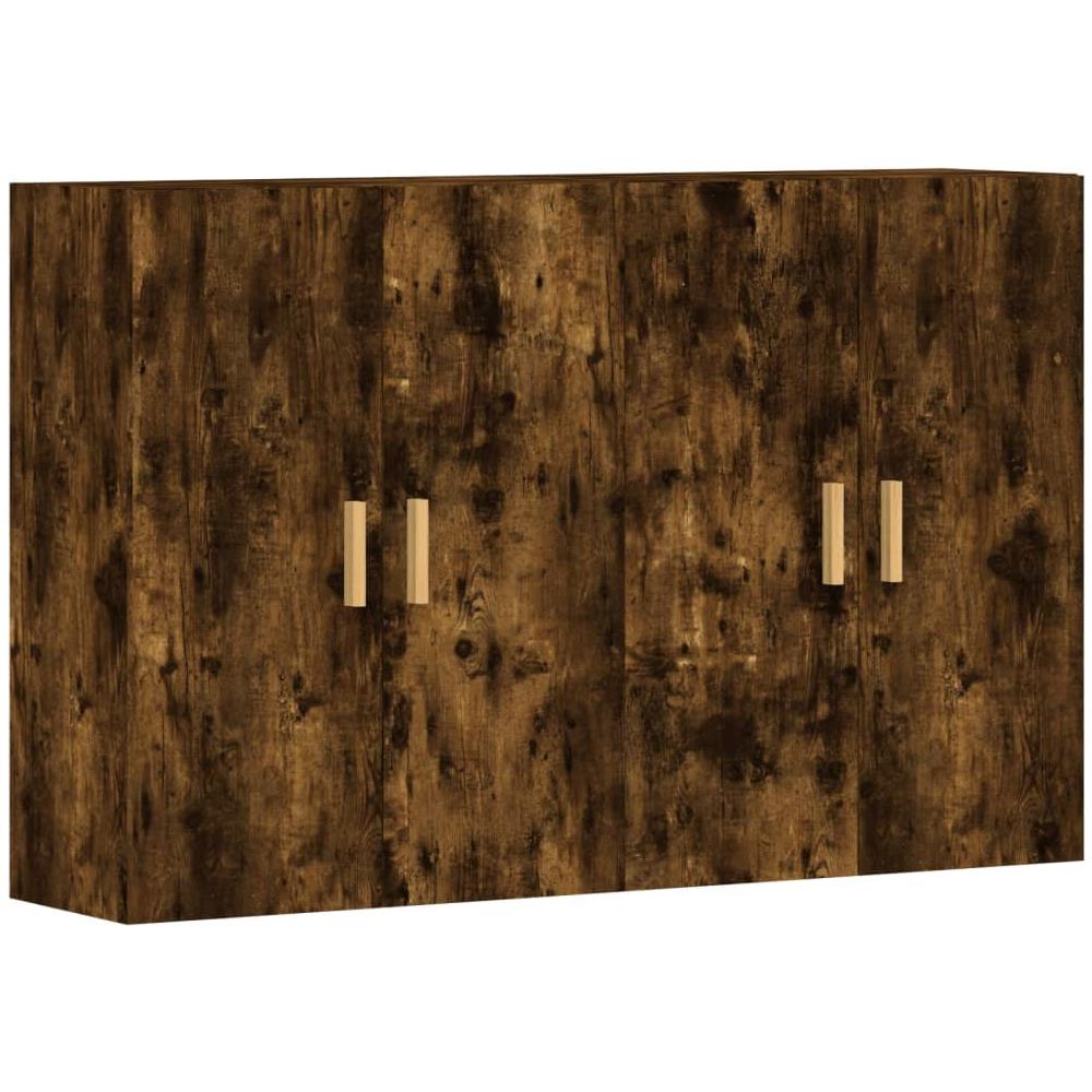 Armadietti A Parete 2 Pz Rovere Fumo In Legno Multistrato - Foto 2