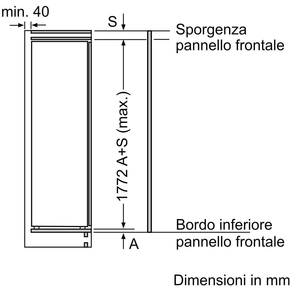 Frigorifero Monoporta da Incasso Serie 2 KIL82NSE0 Ventilato Classe F Capacità Netta 280 Litri - Foto 9