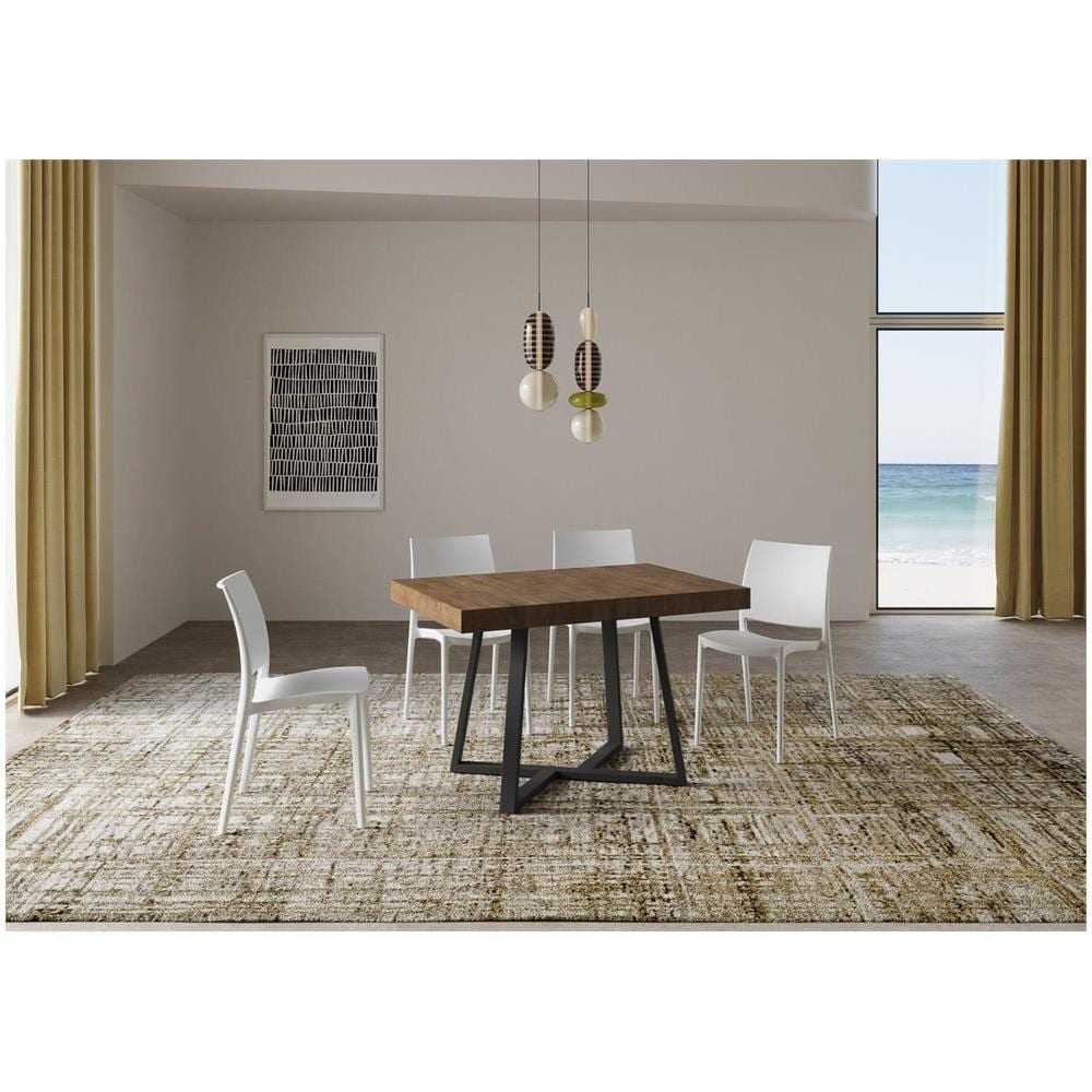 Tavolo allungabile 90x130/234 cm Zeplir noce gambe antracite - Foto 2