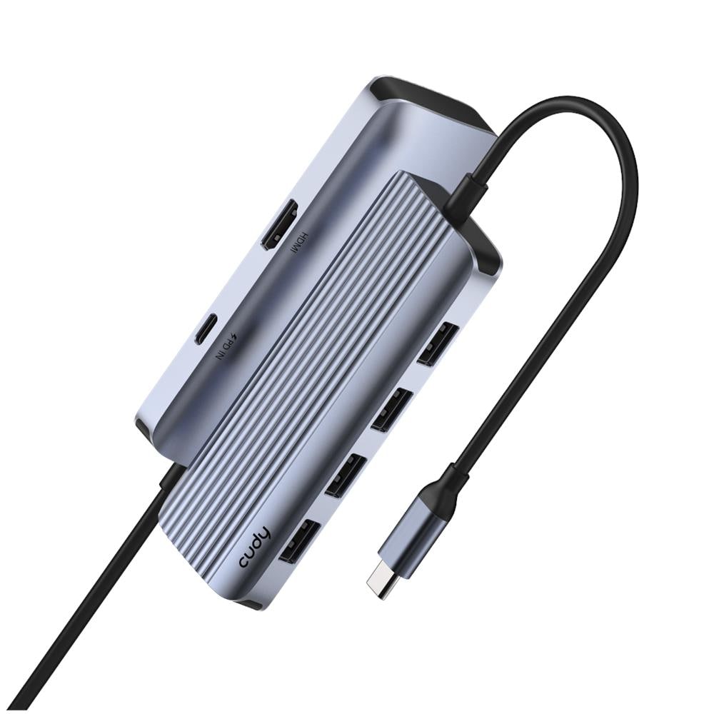 HUB USB CUDY 6P 1USB-C 3.2 GEN / 1XHD MI4K 4USB-A - Foto 2