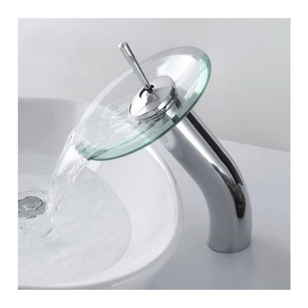 Rubinetto per lavabo da bagno, Blackswan, Cascada tipo M61, modello cromato /vetro, misura 27,5 cm - Foto 4