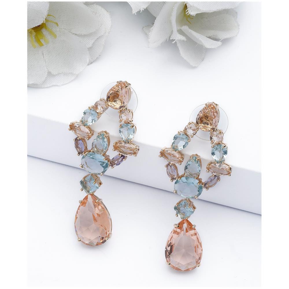 Orecchini a Goccia Champagne Bellissimi - Foto 1