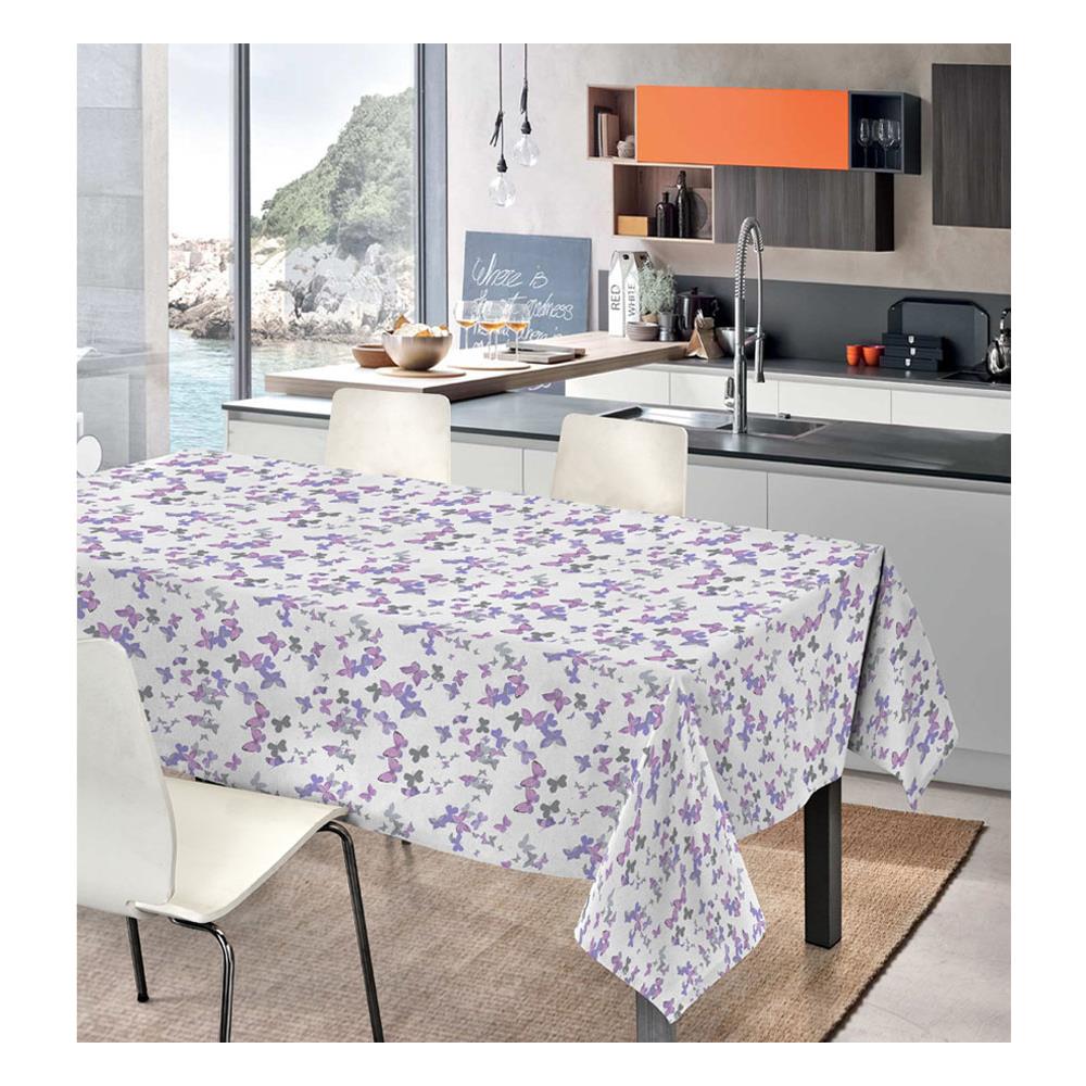 Tovaglia In Cotone Disegno Farfalle Modello S.v. 140x140 Farfalle - Foto 1