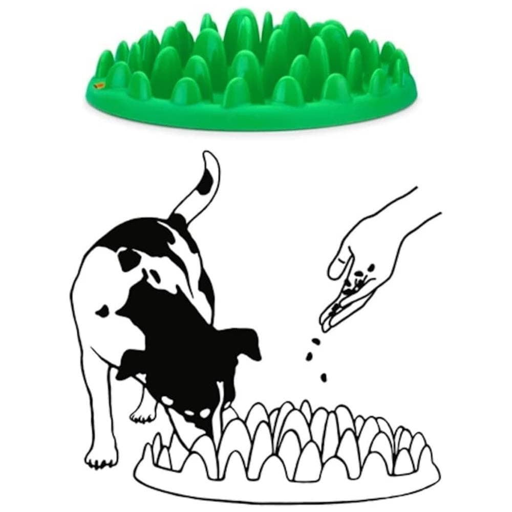 Ciotola Anti Ingozzamento Per Cani Verde 40x30x10cm 44079 - Foto 2