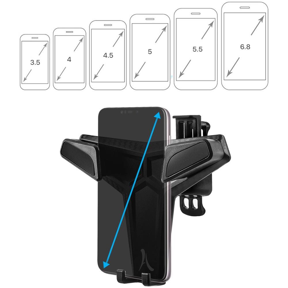 Supporto Smartphone 6.5"" Fissaggio Griglia Di Ventilazione Rotante A 360° - Foto 6