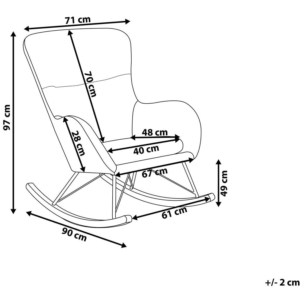 Poltrona A Dondolo In Velluto Blu Marino Ellan - Foto 2