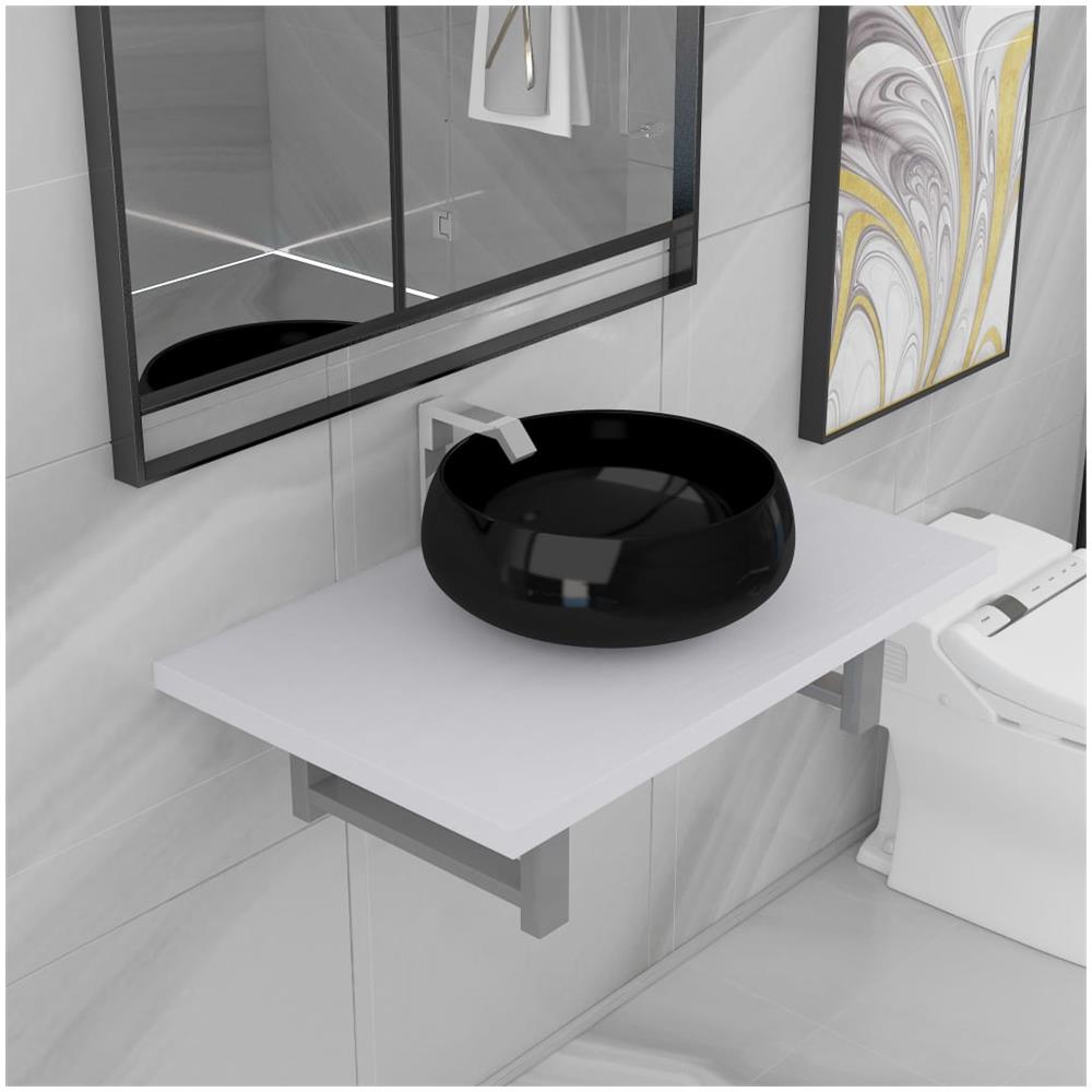 Set Mobili Da Bagno 2 Pz Ceramica Bianco - Foto 1